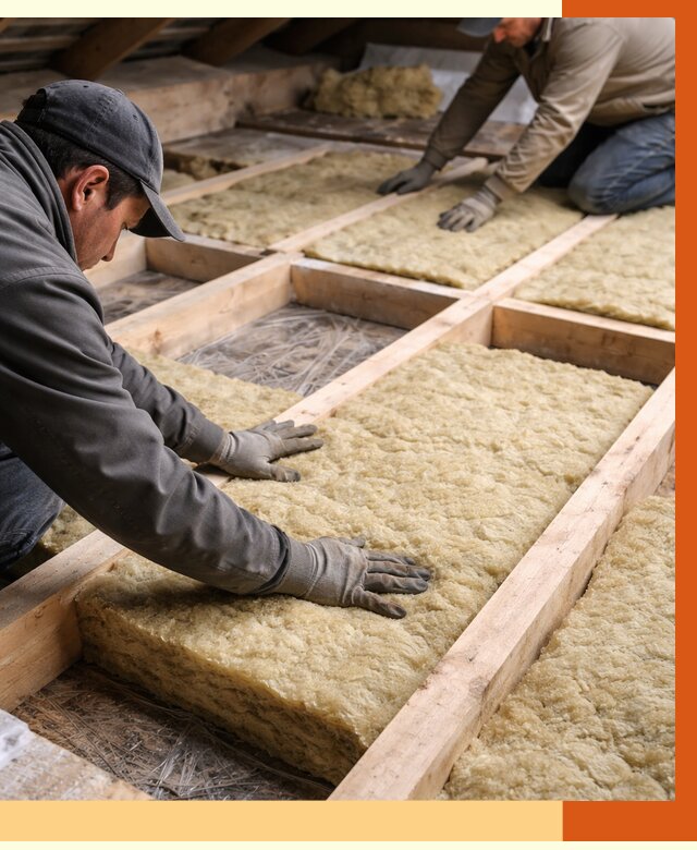 Утепление чердака минватой в Сердобске от 3539 руб/м2 под ключ | ТепломастерСрд