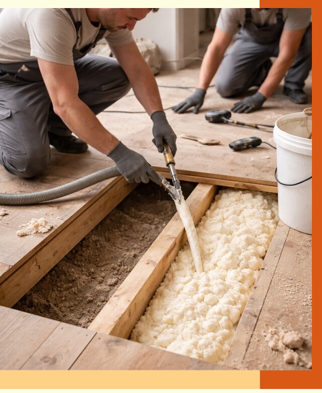 Заполнение пустот пола в Сердобске от 2730 руб. — утепление пустот пола под ключ | ТепломастерСрд